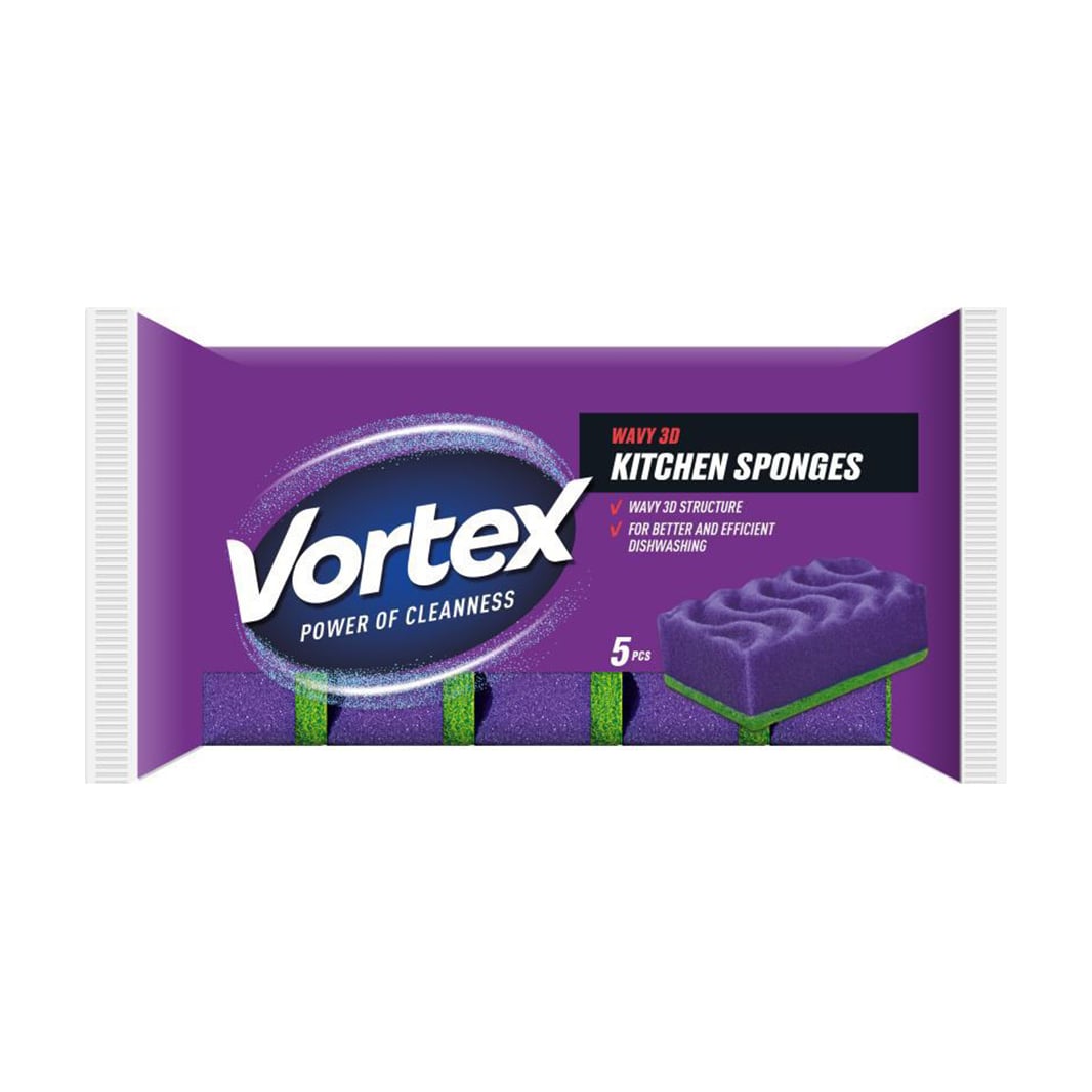 Губки кухонні Vortex 3D Wave, 5 шт